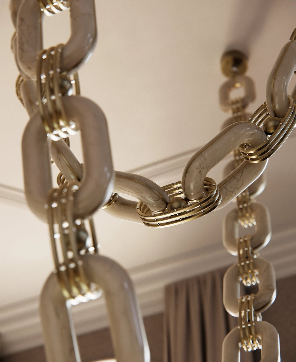 Koru | Statement Alabaster Chandelier | Sculptural Lighting - Cameron ...