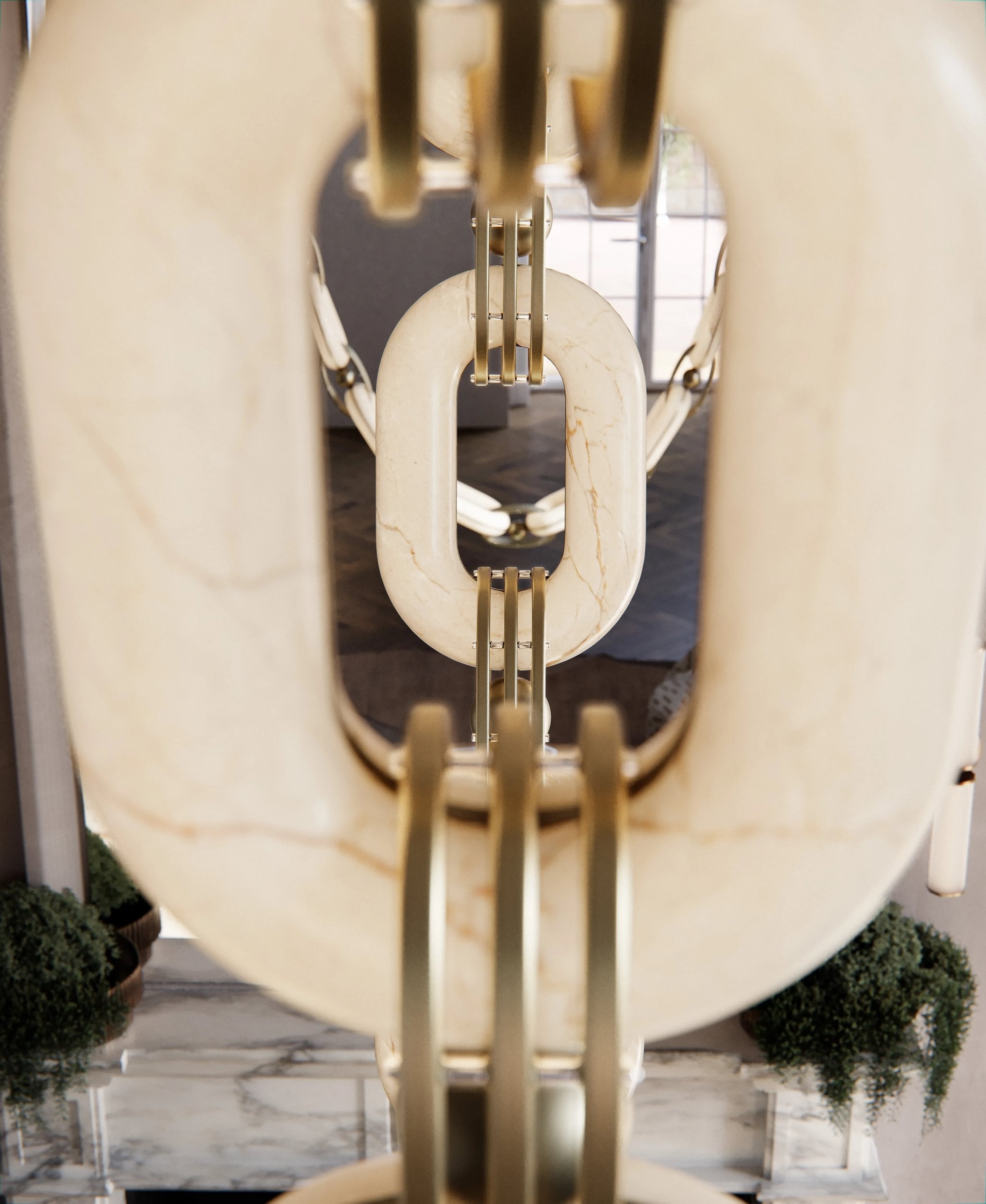 Koru | Statement Alabaster Chandelier | Sculptural Lighting - Cameron ...