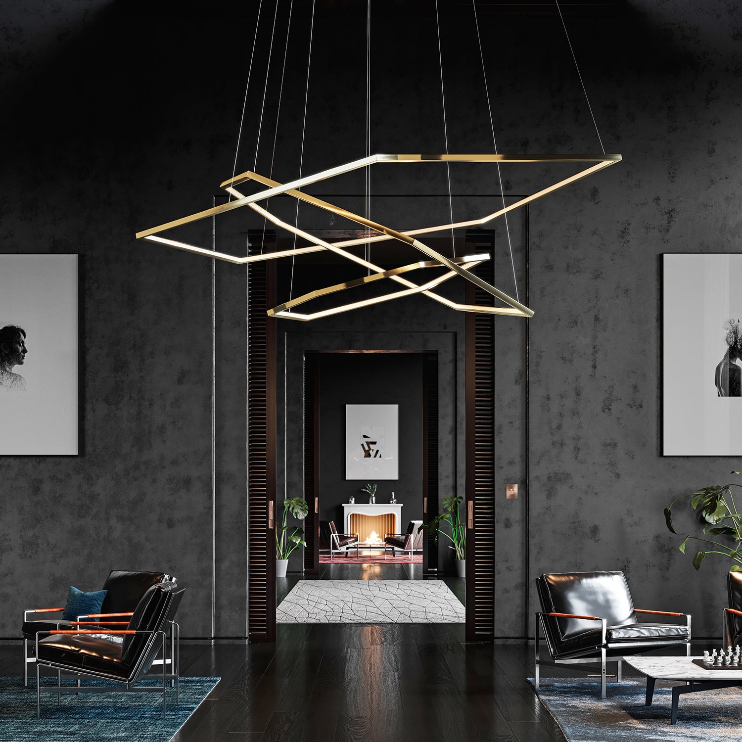 Vesanto | Geometric Chandelier | Modern Designer Lighting - Cameron ...